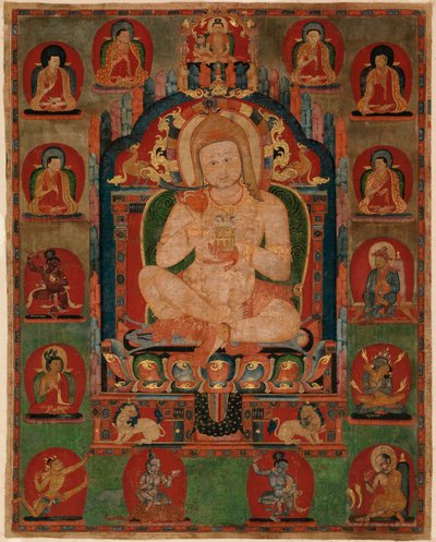 Portrait de Jnanatapa entouré de lamas et mahasiddhas - Unbekannt Unbekannt